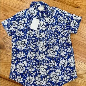 NWT!✨Crewcuts Blue and White Floral Linen & Cotton Boy’s Shirt